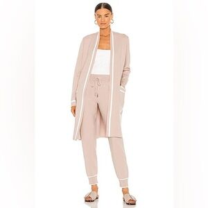 Soia & Kyo Denise Coatigan in Pearl cardigan classic long line luxury sz sm
